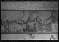 [Untitled photo, possibly related to: Wall painting and decoration by local artist in a cafe in Onawa, Iowa] by Russell Lee