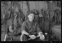 [Untitled photo, possibly related to: A farmer in his toolhouse, near McLeansboro, Illinois] by Russell Lee