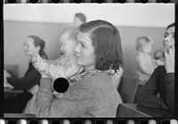 [Untitled photo, possibly related to: Woman flood refugee in schoolhouse at Sikeston, Missouri] by Russell Lee