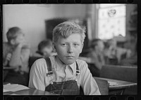 Pupil in rural school. Williams County, North Dakota by Russell Lee
