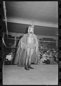 Wrestler at match sponsored by American Legion, Sikeston, Missouri by Russell Lee