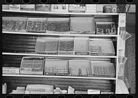 Display of candy in store, La Forge, Missouri by Russell Lee
