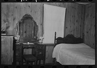[Untitled photo, possibly related to: Living room in project home, Lake Dick, Arkansas] by Russell Lee