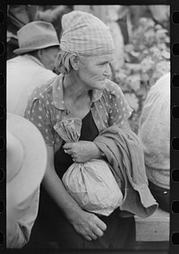 Day laborer employed in cotton picking, Lake Dick Project, Arkansas by Russell Lee