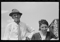 [Untitled photo, possibly related to: Traveling evangelists between Lafayette and Scott, Louisiana. They have spent twenty five years on the road preaching the gospel, sharpening knives to meet expenses] by Russell Lee