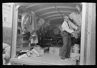 Interior of truck used for transportation of band instruments, Crowley, Louisiana by Russell Lee