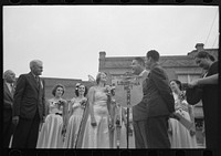 [Untitled photo, possibly related to: Princesses at the National Rice Festival, Crowley, Louisiana. There were thirty of these chosen from different communities throughout the rice section, the Queen being chosen from them] by Russell Lee