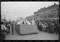 [Untitled photo, possibly related to: Queen and attendant on float, National Rice Festival, Crowley, Louisiana] by Russell Lee