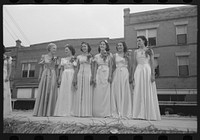 [Untitled photo, possibly related to: Princesses at the National Rice Festival, Crowley, Louisiana. There were thirty of these chosen from different communities throughout the rice section, the Queen being chosen from them] by Russell Lee