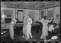 Activity in pool and barroom, Pilottown, Louisiana by Russell Lee