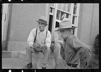 [Untitled photo, possibly related to: Old-timers sitting on post office steps, Lafayette, Louisiana] by Russell Lee