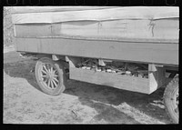 [Untitled photo, possibly related to: Daughter of migrant in doorway of trailer, Sebastin, Texas] by Russell Lee