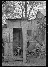 [Untitled photo, possibly related to: Privy and water supply, Mexican district, San Antonio, Texas] by Russell Lee