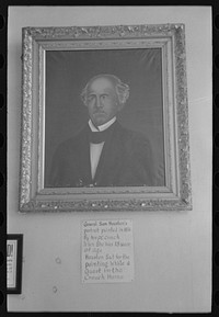 Portrait of Sam Houston in the First National Bank, San Augustine, Texas by Russell Lee