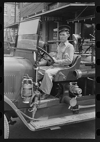Driver of the fire truck, San Augustine, Texas by Russell Lee