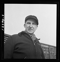 Chicago, Illinois. Switchman at a Chicago and Northwestern Railroad yard. Sourced from the Library of Congress.