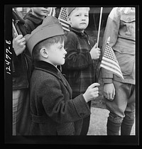 Chicago (north), Illinois. Children at flag dedication ceremony. Sourced from the Library of Congress.