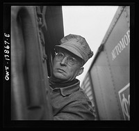 [Untitled photo, possibly related to: Freight operations on the Indiana Harbor Belt Railroad between Chicago, Illinois and Hammond, Indiana. Engineer Joseph Stites]. Sourced from the Library of Congress.