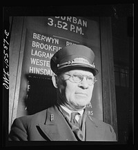 Chicago, Illinois. Mr. Charles Sawer, gateman at Union Station for two years. He also serves as an interpreter in Jewish, Polish, German, Russian, Slovak, and Spanish. Sourced from the Library of Congress.