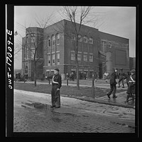 Blue Island, Illinois. Bobby Senise is on the student safety patrol at school. Sourced from the Library of Congress.
