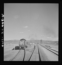 Abo, New Mexico. Going through the town on the Atchison, Topeka and Santa Fe Railroad between Vaughn and Belen, New Mexico. Sourced from the Library of Congress.