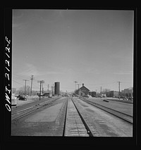 Holbrook, Arizona. Going through the town on the Atchison, Topeka and Santa Fe Railroad between Gallup, New Mexico and Winslow, Arizona. Sourced from the Library of Congress.