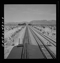 Cadez, California. Leaving on the Atchison, Topeka, and Santa Fe Railroad between Needles and Barstow, California. Sourced from the Library of Congress.