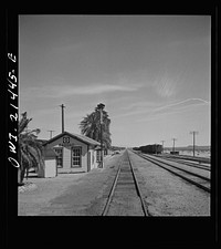 Bagdad, California. Going through the station on the Atchison, Topeka and Santa Fe Railroad between Needles and Barstow, California. Sourced from the Library of Congress.