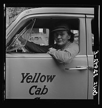 Philadelphia, Pennsylvania. Miss Mary E. Steiner, of 2817 North Twelfth Street, a driver for the Yellow Cab Company. She had been a stenographer and office worker for twenty years. Sourced from the Library of Congress.