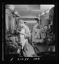Greenville, South Carolina. Air Service Command. Working in the machine shop trailer of the 35th service squadron of the 25th service group. Sourced from the Library of Congress.