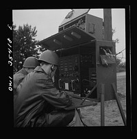 Greenville, South Carolina. Air Service Command. Men of the 1067th signal company of the 25th service group operating a field radio. Sourced from the Library of Congress.
