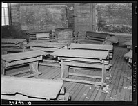 Interior of classroom in old Goodman school (the new Goodman school replaced three small schools). Coffee County, Alabama. Sourced from the Library of Congress.