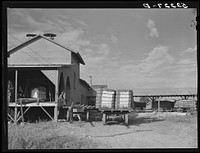 Gin with bales of cotton on truck. Knowlton Plantation, Perthshire, Mississippi Delta, Mississippi. Sourced from the Library of Congress.