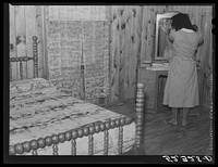 [Untitled photo, possibly related to: Bedroom showing new furniture in home of Cube Walter,  tenant purchase client. Belzoni, Mississippi Delta, Mississippi]. Sourced from the Library of Congress.
