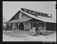 [Untitled photo, possibly related to: Uncle George's smith and carpentry shop. He has been on the plantation for fifty years. Marcella Plantation, Mileston, Mississippi]. Sourced from the Library of Congress.