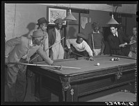 [Untitled photo, possibly related to: Shooting pool on Saturday afternoon. Clarksdale, Mississippi Delta]. Sourced from the Library of Congress.