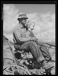 [Untitled photo, possibly related to: FSA (Farm Security Administration) rehabilitation borrower plowing. Boundary County, Idaho] by Russell Lee