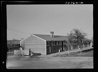 [Untitled photo, possibly related to: Twin Falls, Idaho. FSA (Farm Security Administration) farm workers' camp. Row shelters in which the Japanese live] by Russell Lee