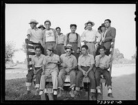 Rupert, Idaho. Former CCC (Civilian Conservation Corps) camp now under FSA (Farm Security Administration) management. Japanese-Americans leaving camp for a visit to town by Russell Lee