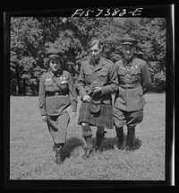 Washington, D.C. International youth assembly. Two of the Russian delegates with a Scottish aviator. Sourced from the Library of Congress.