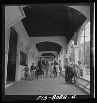 [Untitled photo, possibly related to: Butte, Montana. Porch of pavilion at Columbia Gardens, an outdoor amusement resort] by Russell Lee