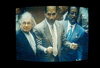 O.J. Simpson trial off TV by Bernard Gotfryd (1924-2016).