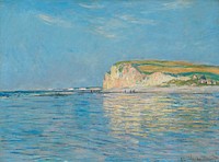 Low Tide at Pourville, near Dieppe (1882) by <a href="https://www.rawpixel.com/search/Claude%20Monet?sort=curated&amp;page=1">Claude Monet</a>. Original from The Cleveland Museum of Art. Digitally enhanced by rawpixel.