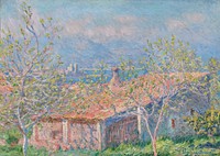 Gardener&#39;s House at Antibes (1888) by <a href="https://www.rawpixel.com/search/Claude%20Monet?sort=curated&amp;page=1">Claude Monet</a>. Original from The Cleveland Museum of Art. Digitally enhanced by rawpixel.