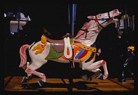 Carousel horse, Sportland pier, Wildwood, New Jersey (1978) photography in high resolution by John Margolies. Original from the Library of Congress. 