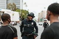 Police in the streets during the black Lives Matter protest at Hollywood &amp; Vine. 2 JUN, 2020, LOS ANGELES, USA