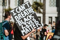 Black Lives Matter protest in downtown Los Angeles. 1 JUL, 2020, LOS ANGELES, USA