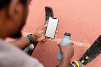 Man looking at his iPhone screen 