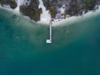 Aeriel view of coastal and deep blue sea, free public domain CC0 photo.