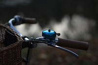 Free bike handle and blue bell image, public domain vehicle CC0 photo.